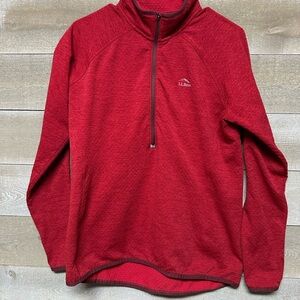 L.L. Bean Women’s Air light Knit Pullover Medium Regular 1/2 Zip Red 506470